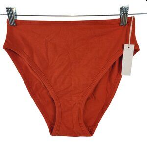 NWT ARQ Burnt Orange High Cut Organic Cotton Underwear Size Large Made In Usa